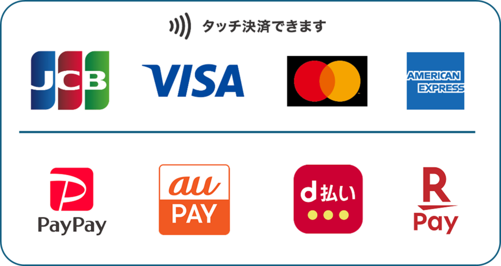 福祉タクシーミツワの利用できるクレジットカード・QRコード決済の一覧